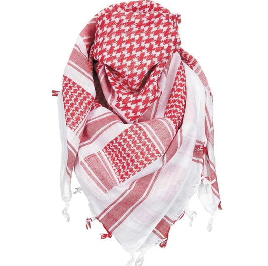 Premium Quality Arab Scarf Keffiyeh Red and White Jordanian Keffiyeh