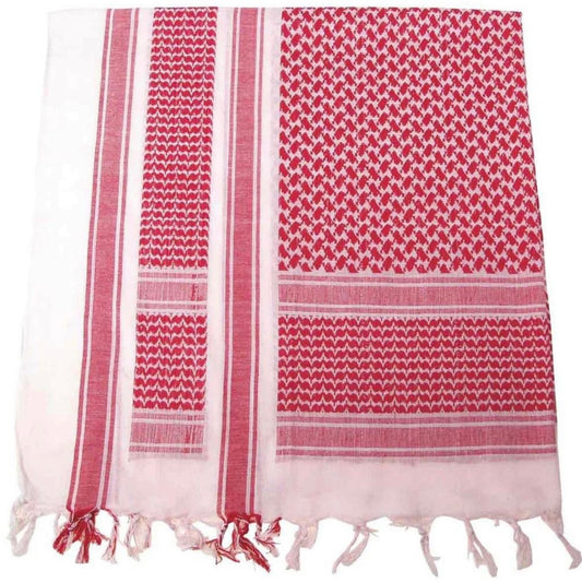 Premium Quality Arab Scarf Keffiyeh Red and White Jordanian Keffiyeh